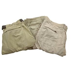 ExOfficio Bugs Off Lot (3) LRG 36-38 Khaki Pants Convertible Hiking Cargo Gorp
